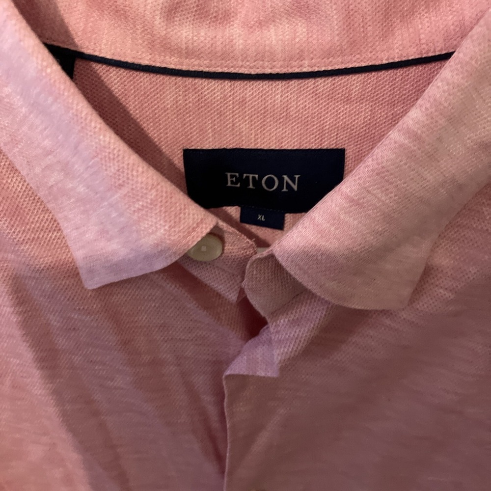 Eton Shirt Mens XL  Pink Button Up Collared Long Sleeve Casual Dress - Picture 2 of 2